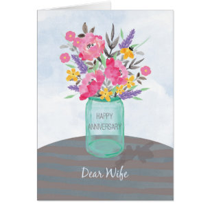 Anniversaire de la femme Jar Vase avec fleurs