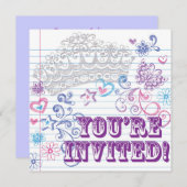 Anniversaire de la fille / Douce 16 Invitation (Devant / Derrière)