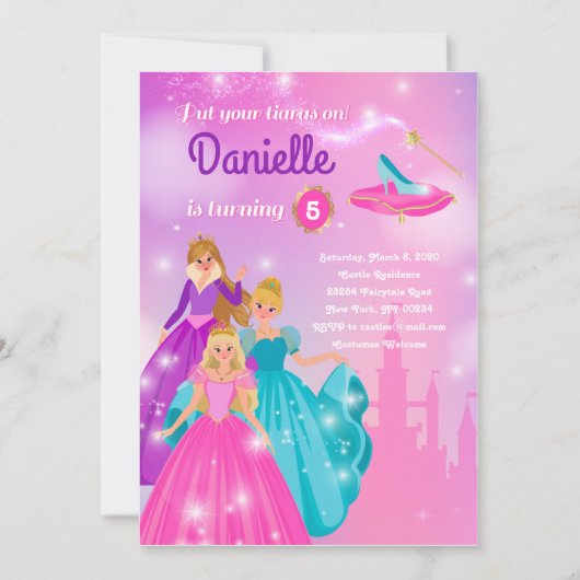 Anniversaire de la Fille - Invitation de la Prince (Devant)