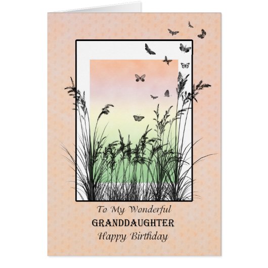 Anniversaire de la Petite-fille, avec des papillon (Devant)