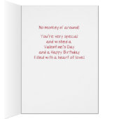 Anniversaire de la Saint-Valentin Singe mignon (Intérieur (Droit))