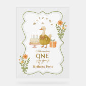 Anniversaire de la Silly Goose Gingham Vert 1 an (Recto)