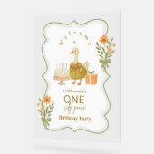 Anniversaire de la Silly Goose Gingham Vert 1 an (Angle)