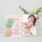 Anniversaire de l'Aloha Anniversaire Invitation av (Debout devant)