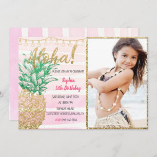 Anniversaire de l'Aloha Anniversaire Invitation av