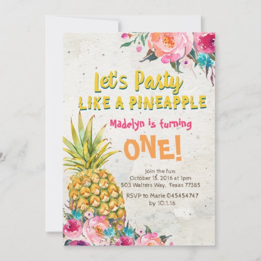 Anniversaire de l'ananas Invitation (Devant)