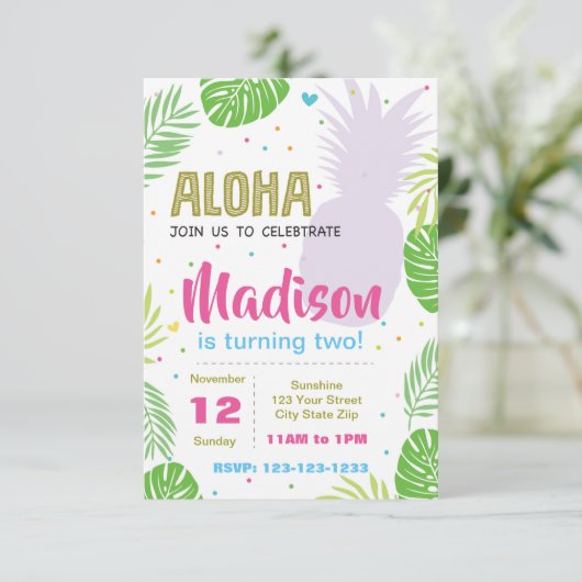 Anniversaire de l'ananas Invitation (Debout devant)