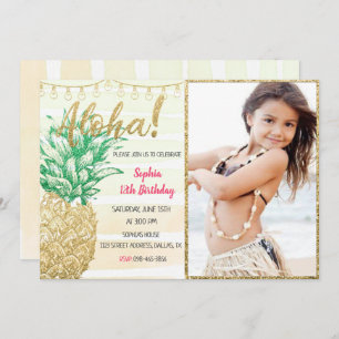 Anniversaire de l'ananas tropical Invitation avec