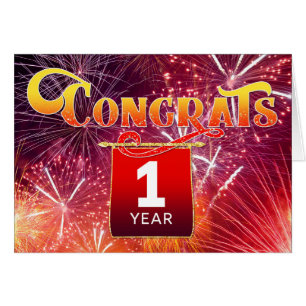 Anniversaire de l'employé 1 an Fête Feu d'artifice