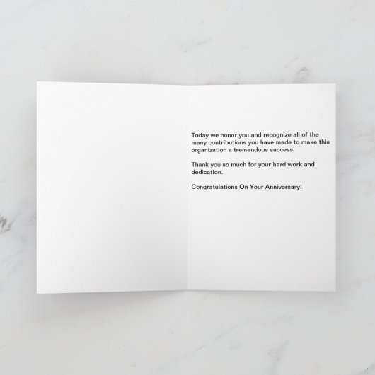 Anniversaire de l'employé Merci simple (Intérieur)