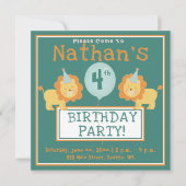 Anniversaire de l'enfant - 4 ans - Invitation de f (Devant)