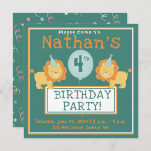 Anniversaire de l'enfant - 4 ans - Invitation de f