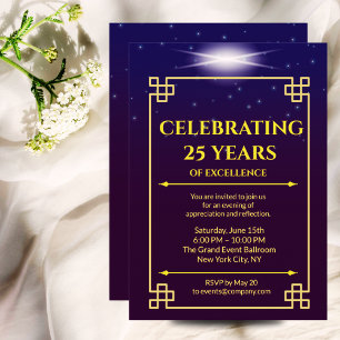 Anniversaire de l'entreprise Invitation bleu pourp