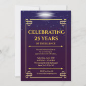 Anniversaire de l'entreprise Invitation bleu pourp (Devant)