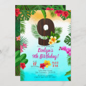 Anniversaire de Luau, Invitation Luau, 9e annivers (Devant / Derrière)