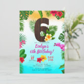 Anniversaire de Luau, Invitation Luau Party 6e ann (Debout devant)