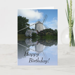 Anniversaire de moulin à vent de carte de voeux