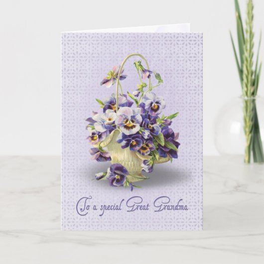 Anniversaire de Pansy pour une grande carte grand- (Devant)