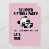 ANNIVERSAIRE DE SLUMBER INVITATIONS DE PANDA BEAR (Devant / Derrière)