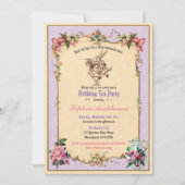 Anniversaire de thé de l'après-midi invitation vio (Devant)