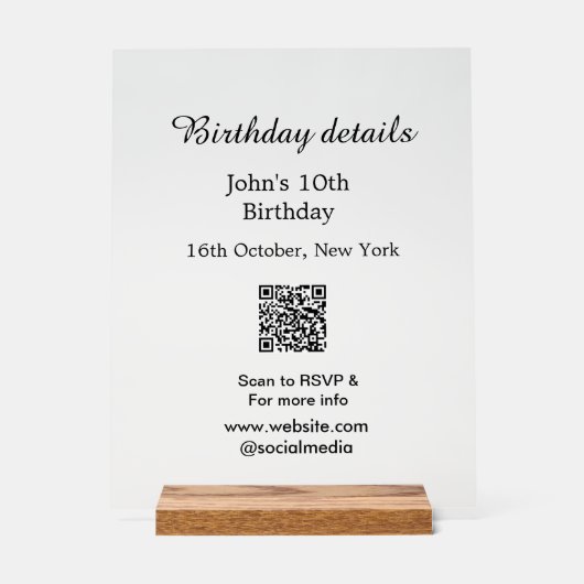 Anniversaire détails 10e anniversaire balayage QR  (Recto)