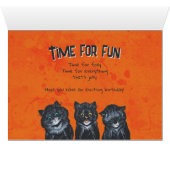 Anniversaire d'Halloween Chats noirs L. Wain carte (Intérieur Horizontal (Bas))
