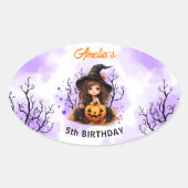Anniversaire d'Halloween Cute Little Witch Sticker (Devant)
