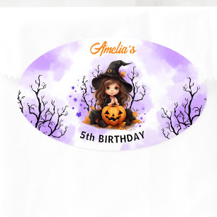 Anniversaire d'Halloween Cute Little Witch Sticker