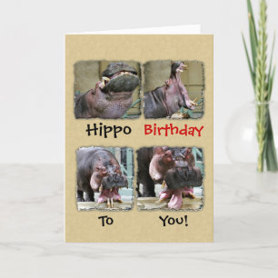 Anniversaire d'hippopotame à vous carte de voeux