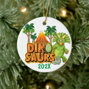 Anniversaire Dino Arbre de Noël Ornement en cérami