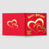 Anniversaire d'or moderne en rouge - Monogramme | (Complet)