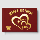 Anniversaire d'or moderne sur Maroon Monogramme Pe (Recto)