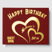 Anniversaire d'or moderne sur Maroon Rec Monogramm (Recto)
