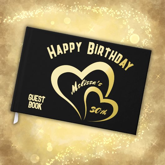Anniversaire d'or moderne sur Monogramme noir Peti