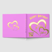 Anniversaire d'or moderne sur rose - Monogramme | (Complet)