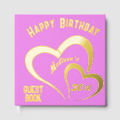 Anniversaire d'or moderne sur rose - Monogramme | (Recto)
