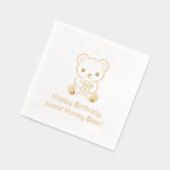 Anniversaire d'ours mignon tenant un pot de miel (Gauche)