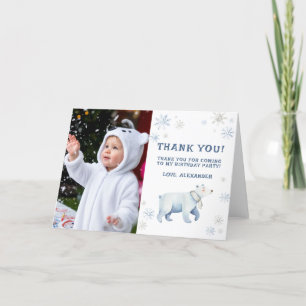 Anniversaire d'ours polaire d'hiver Merci