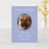 Anniversaire Drôle Du Chien Au Propriétaire Carte (Fleur jaune)