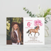 Anniversaire du Cheval Rose Invitation photo (Debout devant)