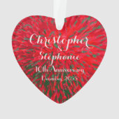 Anniversaire du coeur rouge et vert Noël acrylique (dos)