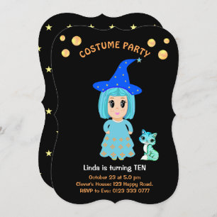 Anniversaire du costume sur Invitation noire