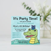 Anniversaire du Crocodile Invitation d'anniversair (Debout devant)