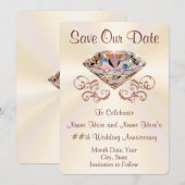 Anniversaire du diamant Sauvegardez les cartes de (Devant / Derrière)