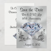 Anniversaire du diamant Sauvegardez les cartes de (Devant / Derrière)