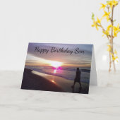 ***ANNIVERSAIRE DU FILS*** PLAGE ET CARTE D'AMOUR  (Fleur jaune)