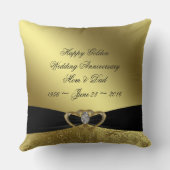 Anniversaire du Mariage d'or Oreiller photo (Verso)