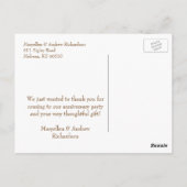 Anniversaire du Mariage occidental Merci cartes po (Dos)