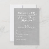 Anniversaire du Mariage RSVP argent et blanc (Devant)