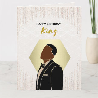 Anniversaire du roi | Carte de voeux noire